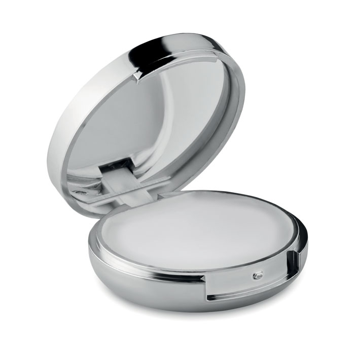 Duo miroir et baume à lèvres personnalisables silver brillant